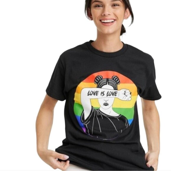 Target Pride Adult Short Sleeve 'Love is Love' T-Shirt - Black New Size Large - Picture 2 of 7